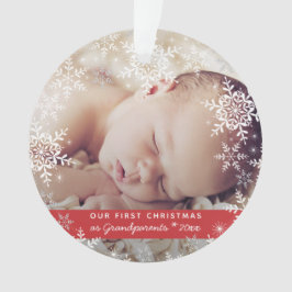 Großeltern First Christmas Snowflakes Baby Foto Ornament