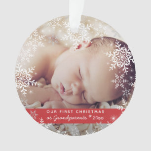 Großeltern First Christmas Snowflakes Baby Foto Ornament