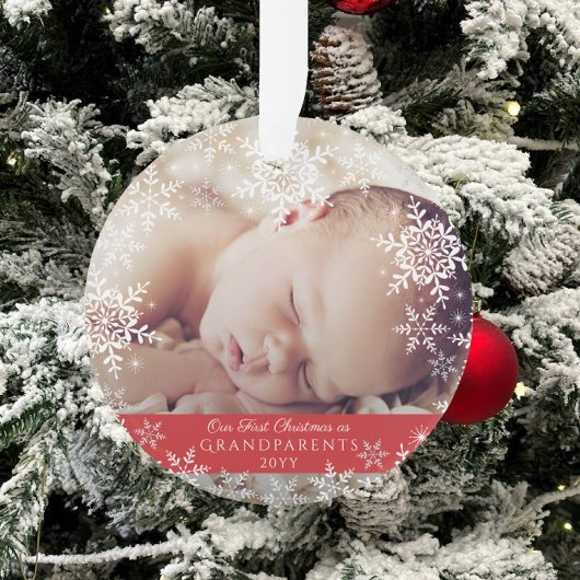Großeltern First Christmas Snowflakes Baby Foto Ornament