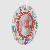 Großeltern First Christmas Trees Foto White Ornament (Vorderseite)