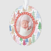 Großeltern First Christmas Trees Foto White Ornament (Vorderseite)