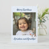 Großeltern Foto Christmas Blue Deh Feiertagskarte (Stehend Vorderseite)