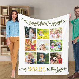 Großeltern-Foto Collage Grandchilds lachen Zitat Fleecedecke