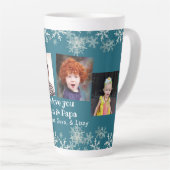 Großeltern Foto Collage Schneeflocken auf Blau Milchtasse (Rechte Ecke)