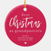 Großeltern Foto erste Weihnachtsschrift Keramik Ornament (Hinten)