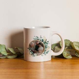 Großeltern Foto eucalyptus Wreath Kaffeemaschine T Kaffeetasse
