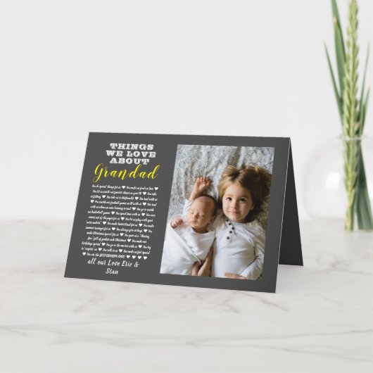 Großeltern Foto Geschenk alle Gründe, die Sie Lieb Karte (Vorderseite)