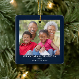 Großeltern Foto Personalisiert Weihnachten Keramikornament