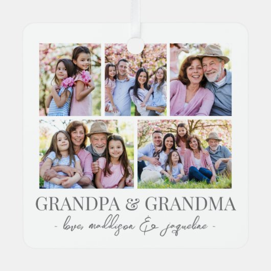 Großeltern Foto Weihnachten Ornament Aus Metall (Vorderseite)