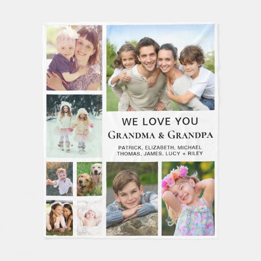 Großeltern FotoCollage Fleecedecke (Vorderseite)