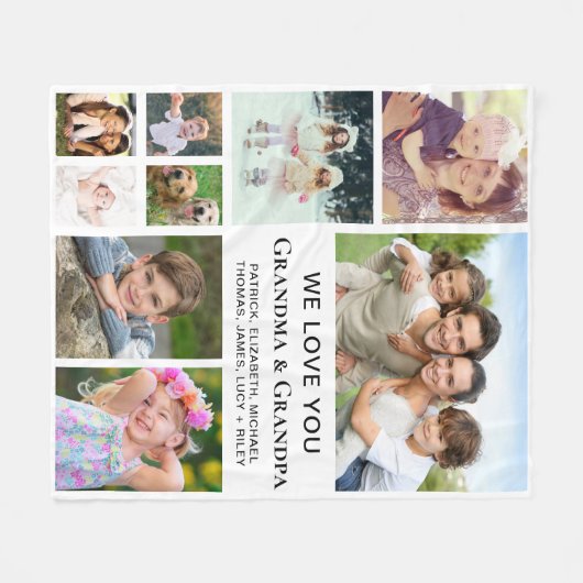 Großeltern FotoCollage Fleecedecke (Vorderseite (Horizontal))