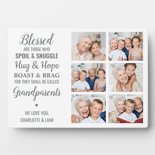 Großeltern FotoCollage Fotoplatte (Vorderseite)