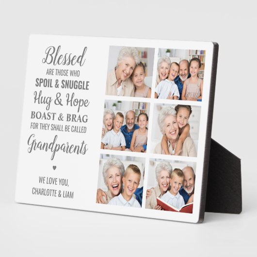 Großeltern FotoCollage Fotoplatte (Seite)