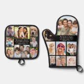 Großeltern FotoCollage Ofenhandschuh & Topflappen-Set (Vorderseite)