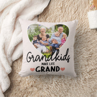 Großeltern geben Nana Papa Grandchild Foto Name Kissen