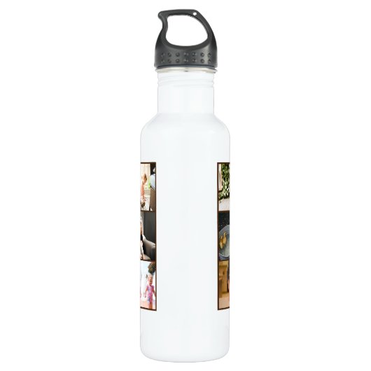 Großeltern-Geschenk für mehrere Fotosammlungen Edelstahlflasche (Rückseite)