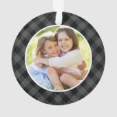 Großeltern Grau Kariert Holiday Foto Doppelseitig Ornament (Rückseite)