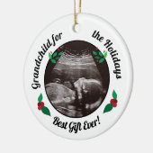 Großeltern Großkind zu Weihnachten Keramik Ornament (Links)