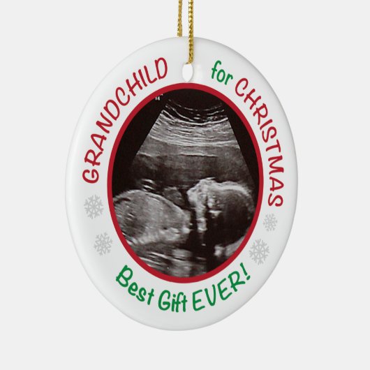 Großeltern Großkind zu Weihnachten Keramik Ornament (Rechts)