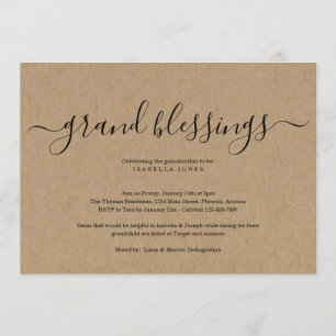 Großeltern, Großmutter, Großbaby-Dusche Einladung