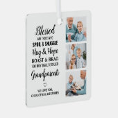 Großeltern Großmutter Opa Gedicht Custom 3 Foto Ornament Aus Metall (Vorderseite Rechts)