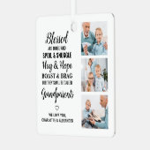 Großeltern Großmutter Opa Gedicht Custom 3 Foto Ornament Aus Metall (Vorderseite links)