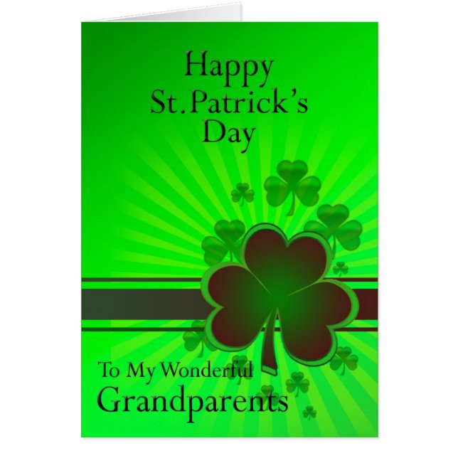 Großeltern, Happy St Patrick's Day Card (Vorne)