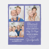 Großeltern individuell Lila 3 Foto Fleecedecke (Vorderseite)