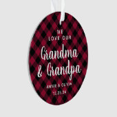 Großeltern Kariert Holiday Foto Zwei-Seiten Ornament (Vorderseite)