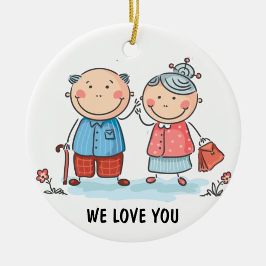 Großeltern Keramik Ornament (Vorne)