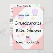 Großeltern Kinderdusche Einladung - Girl Baby (Vorne/Hinten)