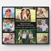 Großeltern Liebe Sie 8 Foto Collage Black Fotoplatte (Vorderseite)