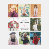 Großeltern-Liebe Sie FotoCollage erstellen Sie Ihr Fleecedecke (Vorderseite)