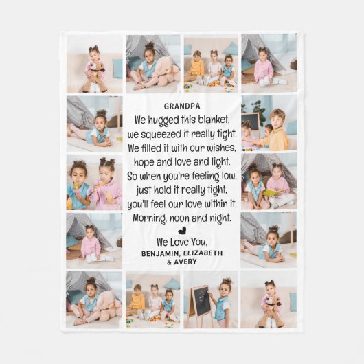 Großeltern mit individuellem Foto Fleecedecke (Vorderseite)