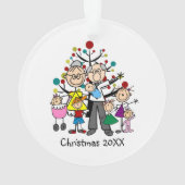 Großeltern mit sechs Enkelkindern Ornament (Rückseite)