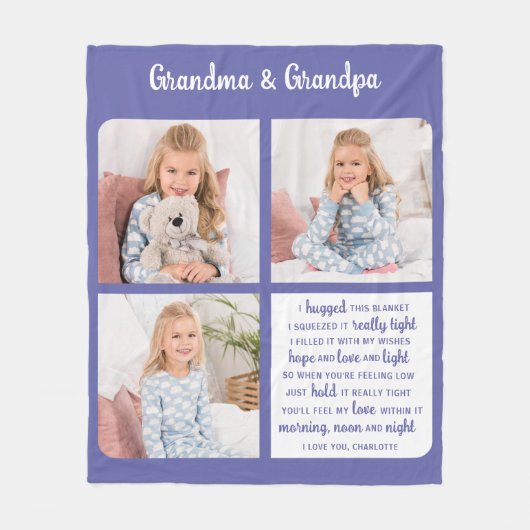 Großeltern Modern 3 Foto Maßgeschneiderte Großmutt Fleecedecke (Vorderseite)