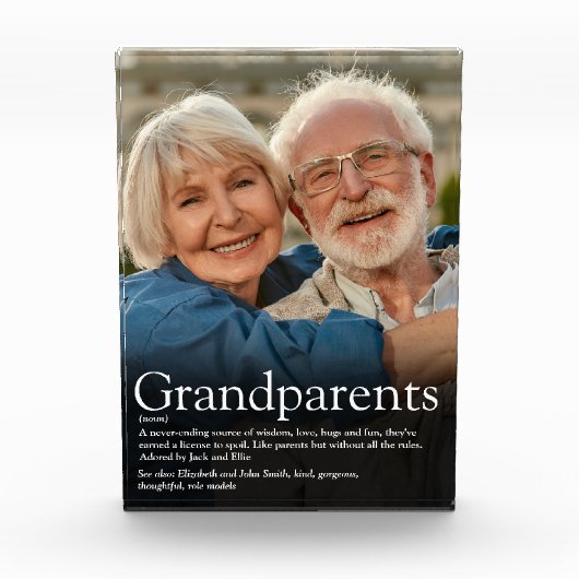 Großeltern - Moderne Fun Quote Definition Fotoblock (Vorderseite)