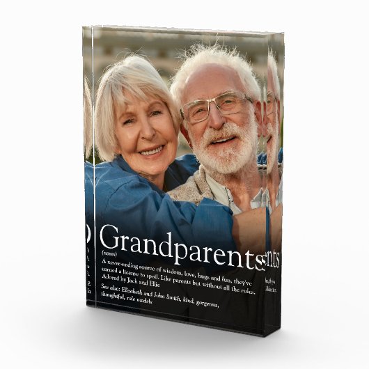 Großeltern - Moderne Fun Quote Definition Fotoblock (Rechts)