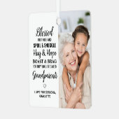 Großeltern Moderne Großmutter Opa 2 Foto Ornament Aus Metall (Vorderseite links)