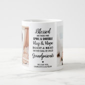 Großeltern Moderne Personalisierte 2 Fotos Jumbo-Tasse (Vorderseite)