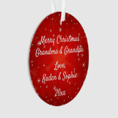 Großeltern Modernes Rotes Schneeflocken Weihnachte Ornament (Vorderseite)
