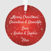 Großeltern Modernes Rotes Schneeflocken Weihnachte Ornament (Rückseite)