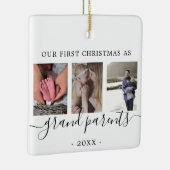 Großeltern Multi-Fotos zum ersten Mal Weihnachten Keramikornament (Rechts)