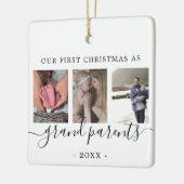 Großeltern Multi-Fotos zum ersten Mal Weihnachten Keramikornament (Links)