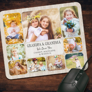 Großeltern Oma Opa 9 Foto-Collage Mousepad
