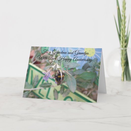 Großeltern Personalisiert Hochzeitstag Karte (Vorderseite)