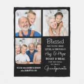 Großeltern Personalisiert Moderne 3 Foto Fleecedecke (Vorderseite)