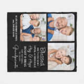 Großeltern Personalisiert Moderne 3 Foto Fleecedecke (Vorderseite (Horizontal))