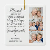 Großeltern Personalisiertes FotoCollage Keramikornament (Rückseite)