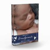 Großeltern propagierten neuen Baby Script Keepake Fotoblock (Links)
